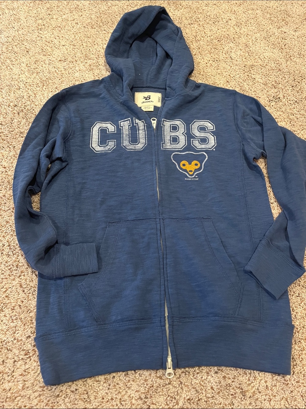 Kids Navy Cubs Hooded Zip-Up Jacket